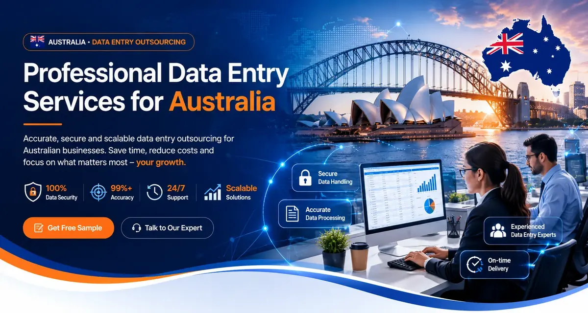Professional data entry services banner for Australian businesses