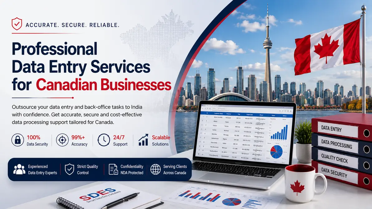 Professional data entry services banner for Canadian businesses