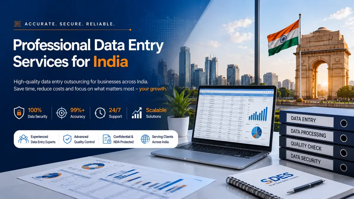 Professional data entry services banner for Indian businesses