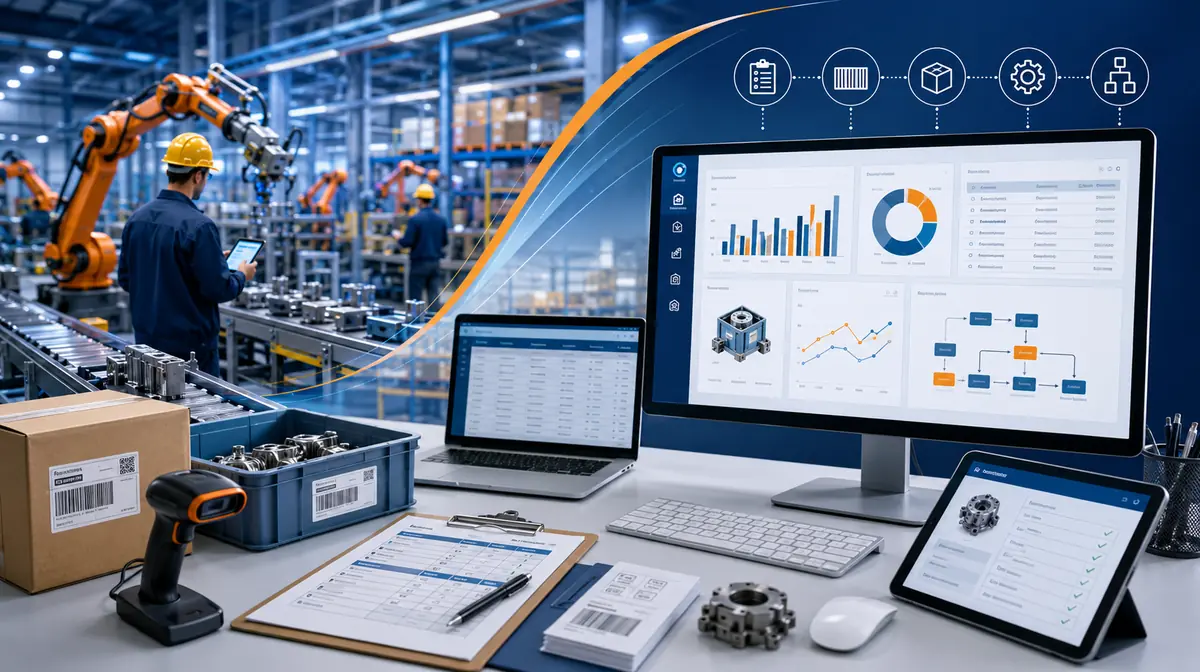 Manufacturing part, production and quality record processing