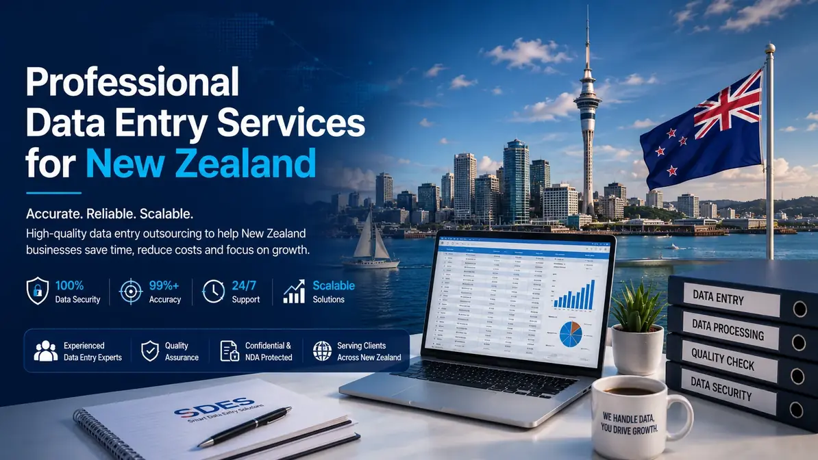 Professional data entry services banner for New Zealand businesses