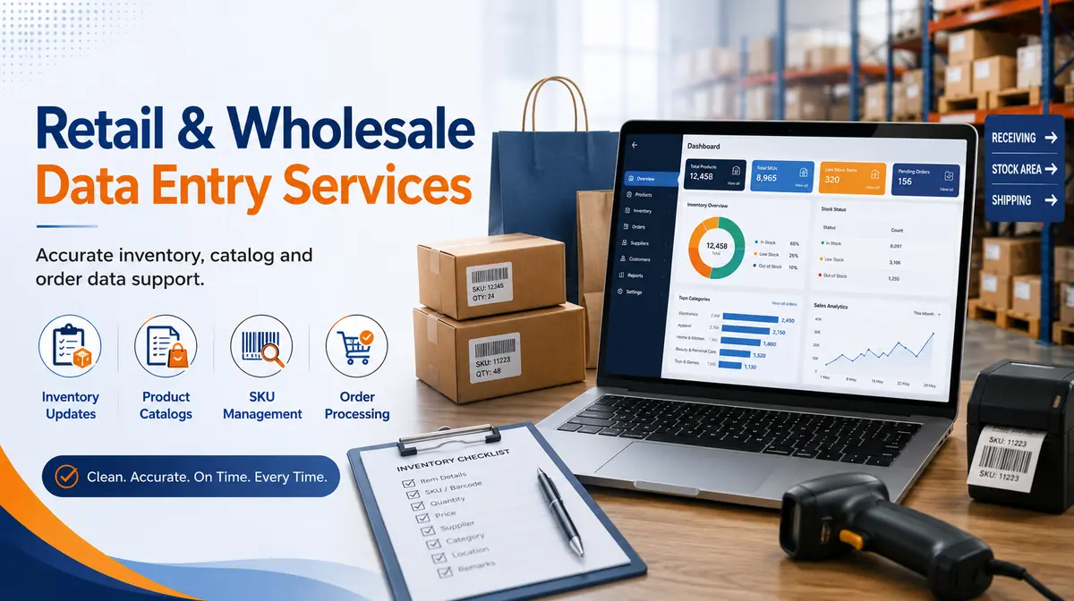 Professional Retail & Wholesale data entry outsourcing support from Shri Data Entry Services