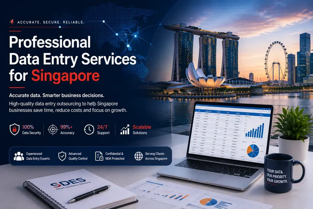 Professional data entry services banner for Singapore businesses