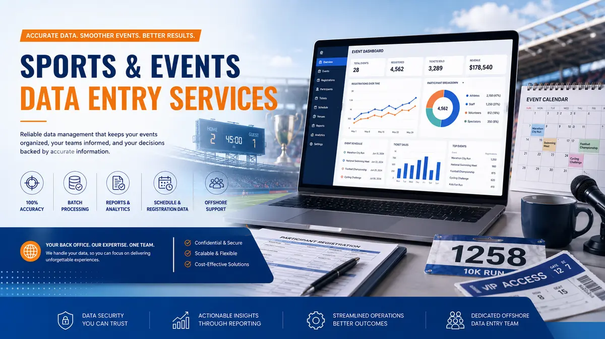 Professional Sports & Events data entry outsourcing support from Shri Data Entry Services