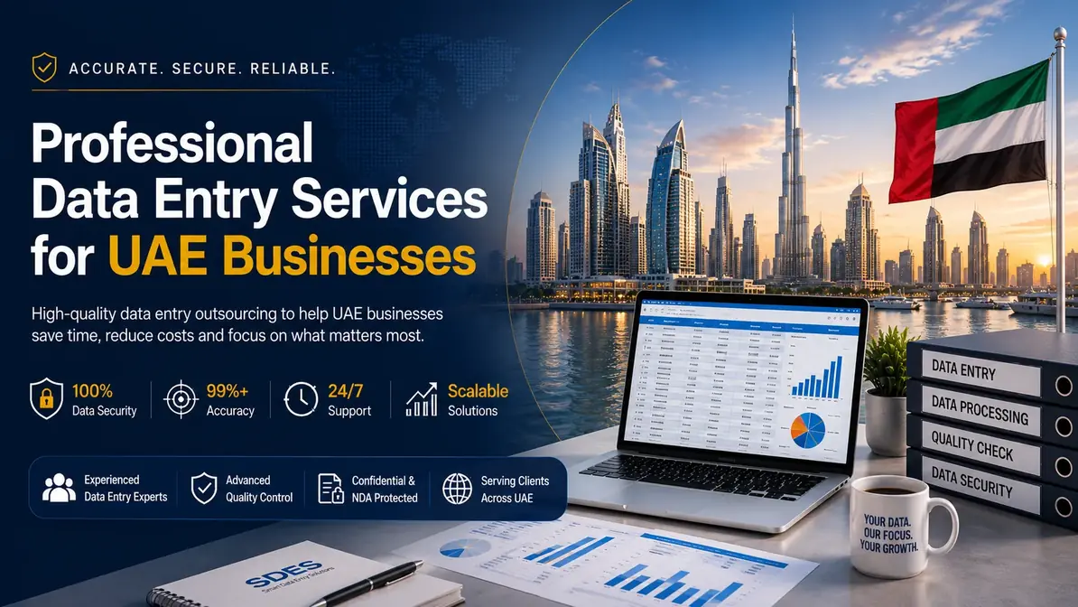 Professional data entry services banner for UAE businesses