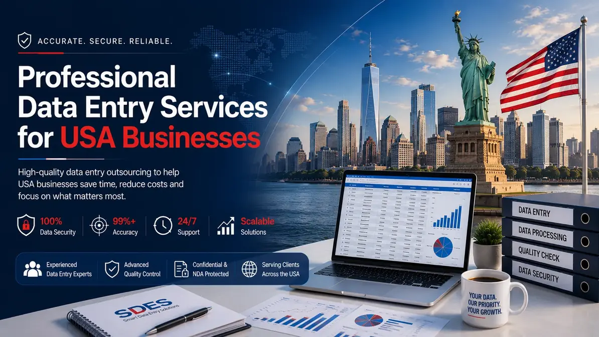 Professional data entry services banner for USA businesses