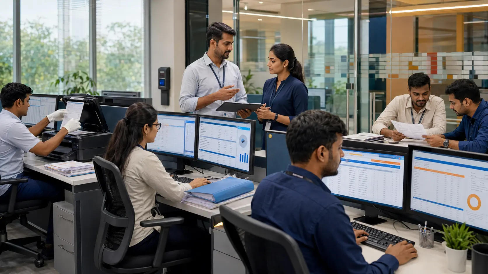 India-based data operations team processing and reviewing business records
