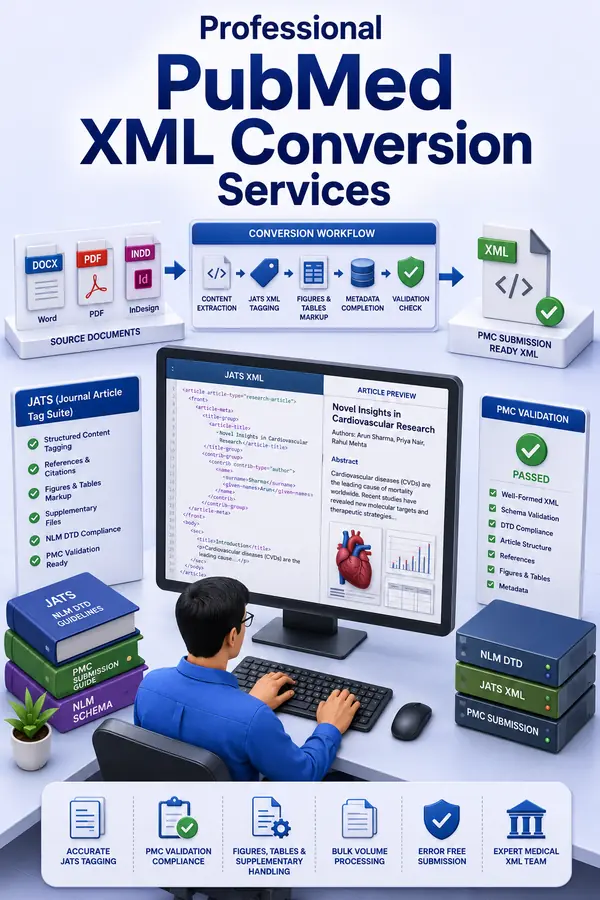 Shri Data Entry Services team working on PubMed XML Conversion Services projects