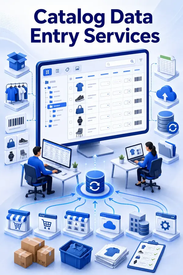 Shri Data Entry Services team working on Catalog Data Entry Services projects