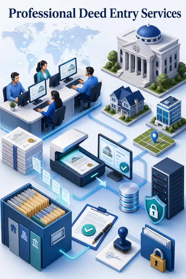 Shri Data Entry Services team working on Deed Entry Services projects