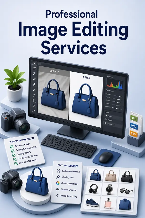 Shri Data Entry Services team working on Image Editing Services projects