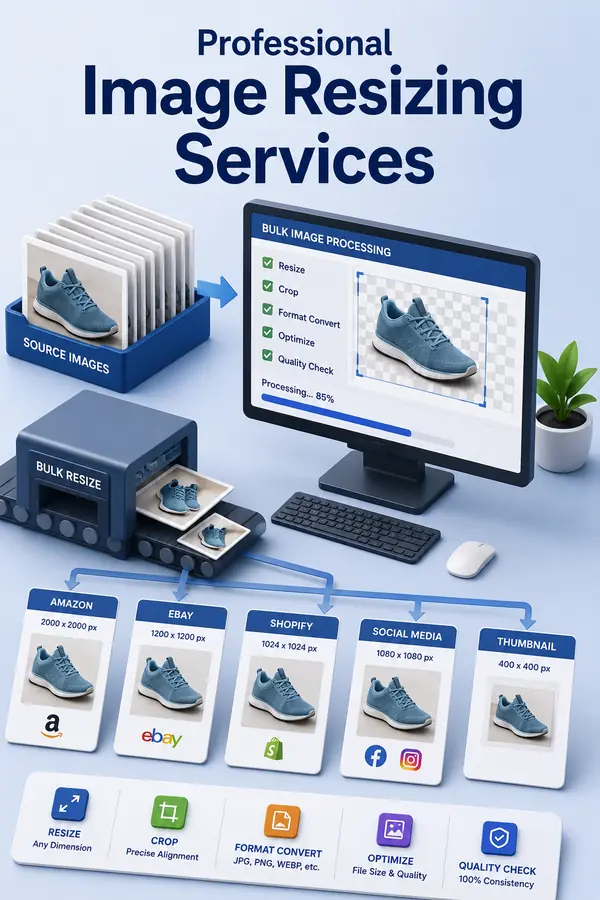 Shri Data Entry Services team working on Image Resizing Services projects