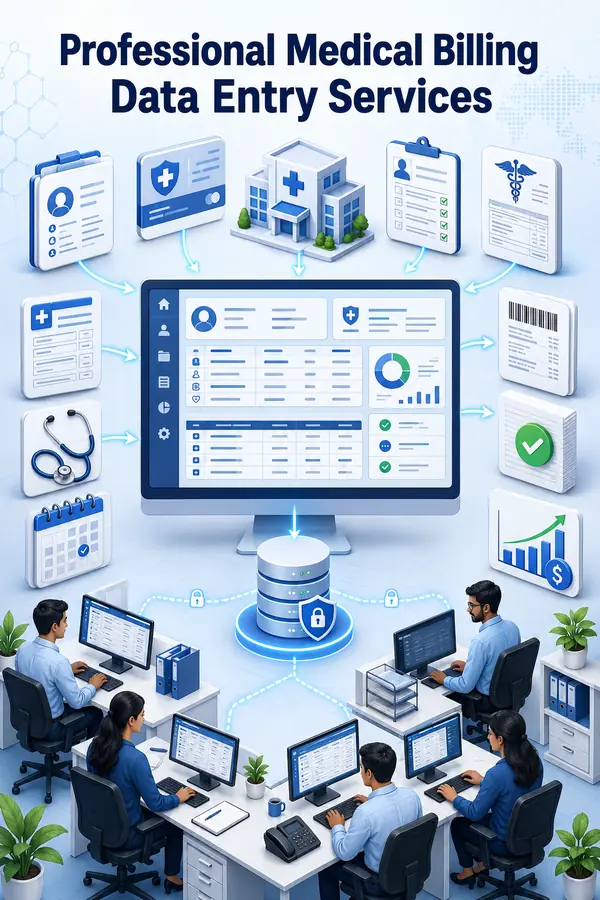 Shri Data Entry Services team working on Medical Billing Data Entry Services projects