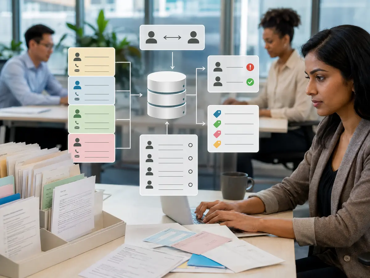 Shri Data Entry Services team working on Contact and Lead Data Entry Services projects