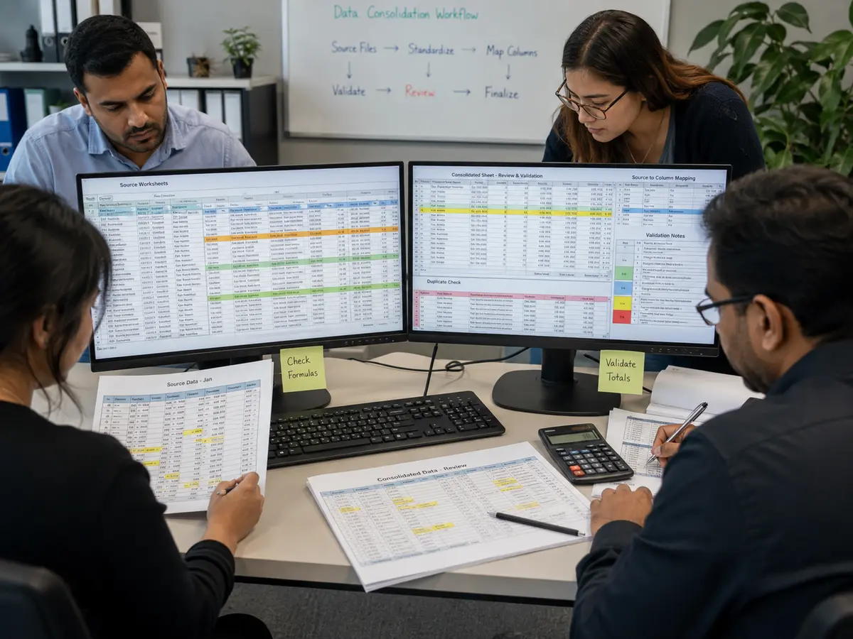 Shri Data Entry Services team working on Excel Data Entry Services projects