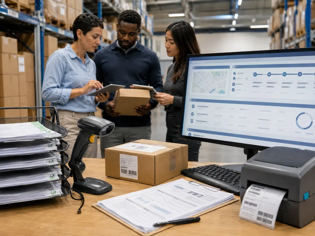 Shri Data Entry Services team working on Logistics Data Entry Services projects