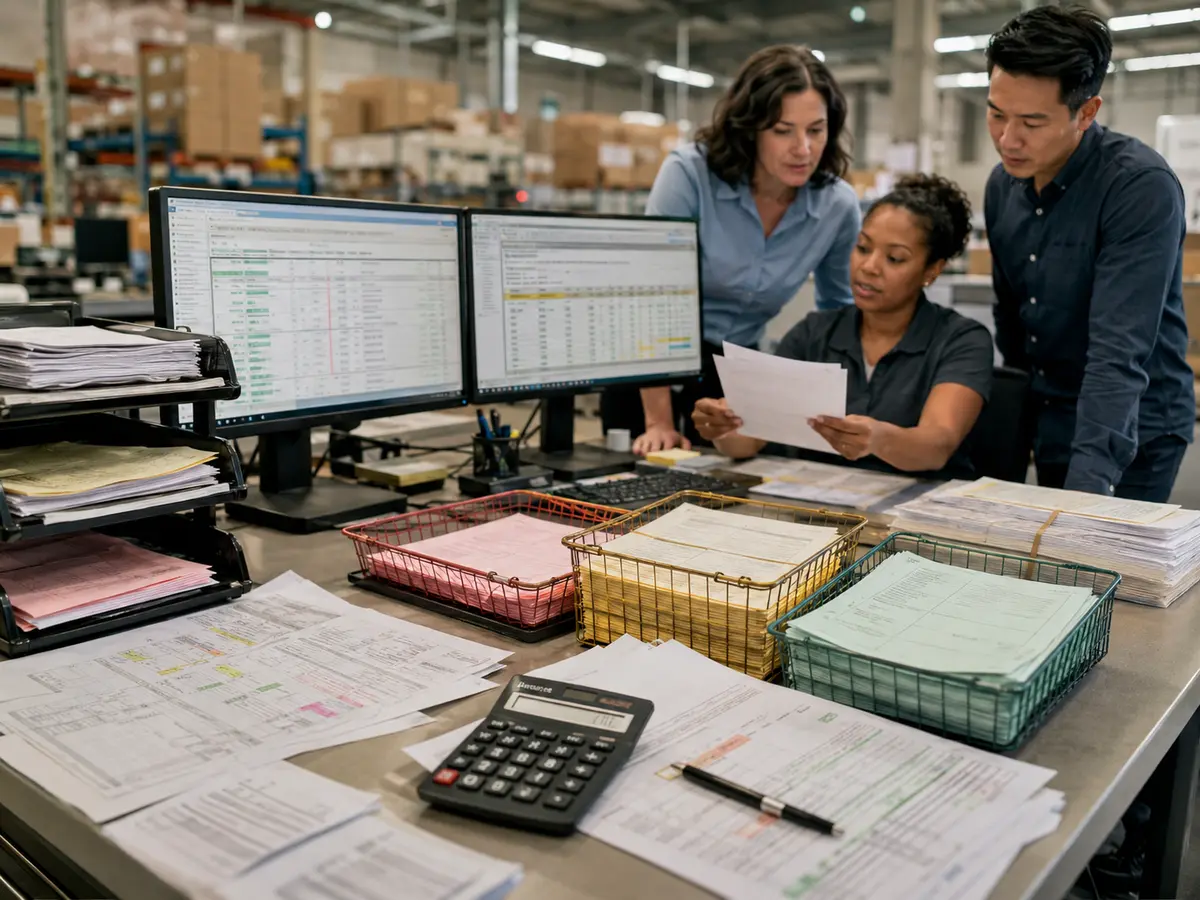 Shri Data Entry Services team working on Purchase Order Processing Services projects