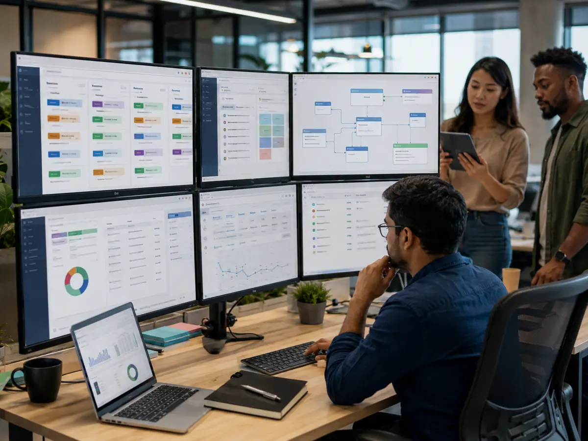 Shri Data Entry Services team working on Zoho CRM Data Entry Services projects