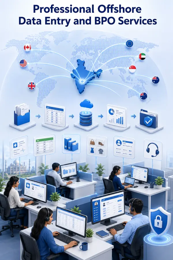 Shri Data Entry Services team working on What We Do — SDES Offshore Data Entry and BPO Services projects