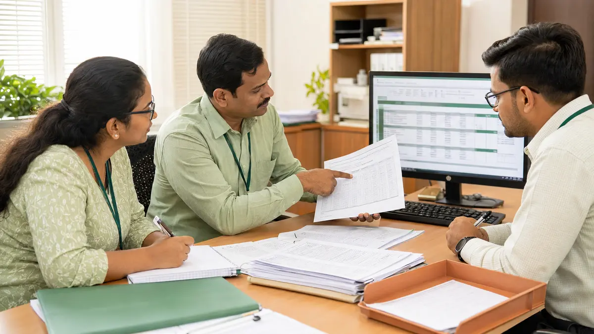 Project coordinator, operator and reviewer comparing source records with structured output