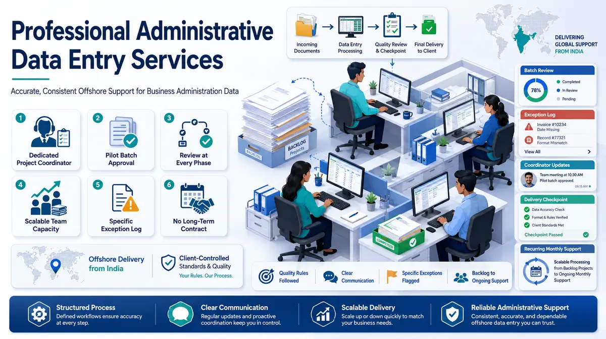 Administrative Data Entry Services workflow and quality review