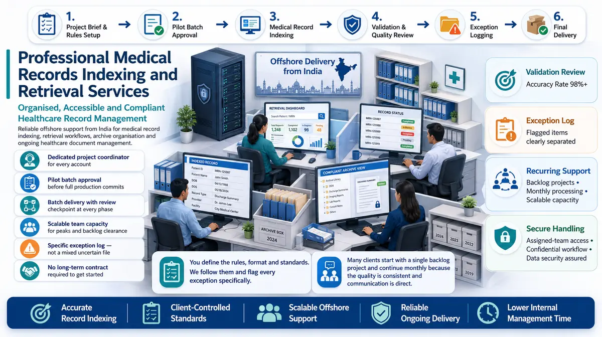 Medical Records Indexing and Retrieval Services workflow and quality review