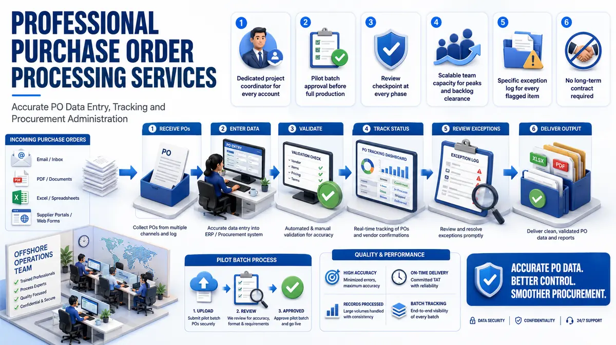 Purchase Order Processing Services workflow and quality review