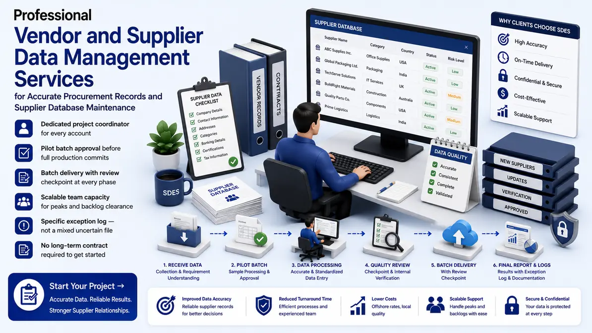 Vendor and Supplier Data Management Services workflow and quality review