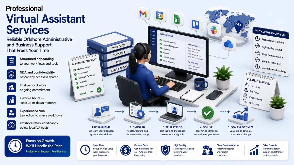 Virtual Assistant Services workflow and quality review