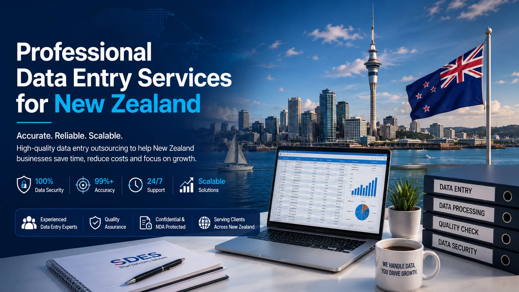 Professional data entry services banner for New Zealand businesses