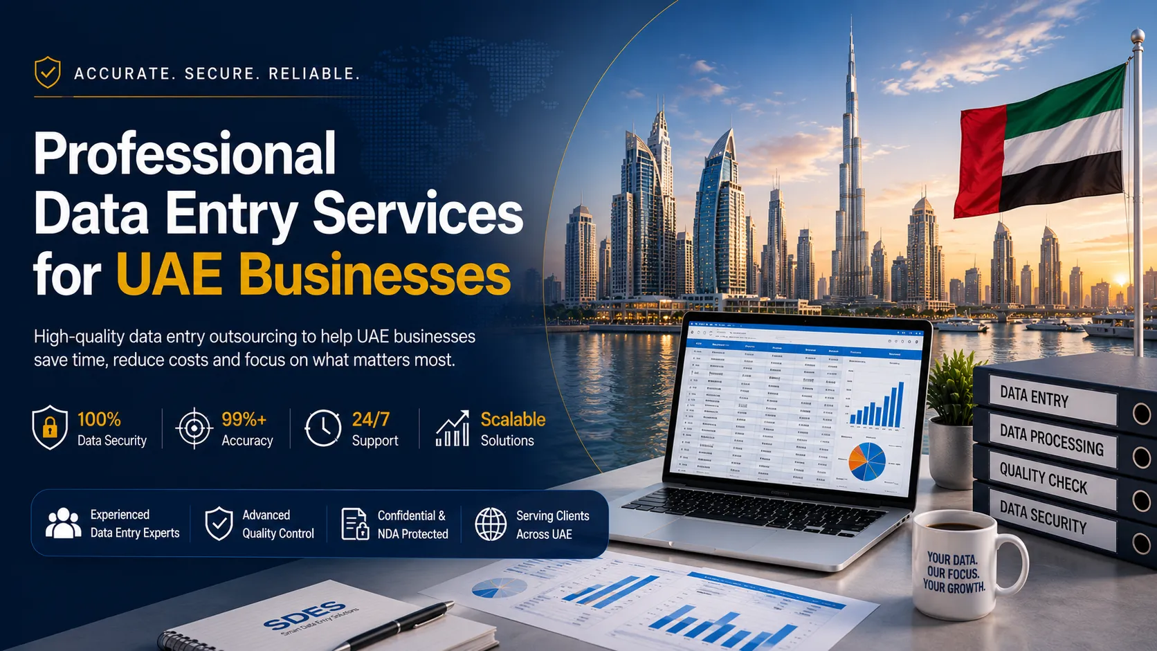 Professional data entry services banner for UAE businesses