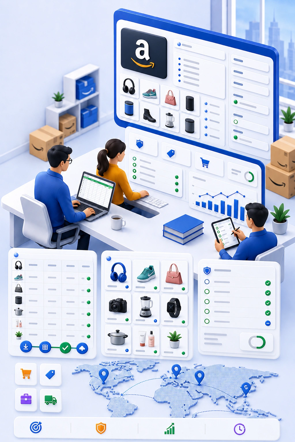 Shri Data Entry Services team working on Amazon Product Data Entry Services projects