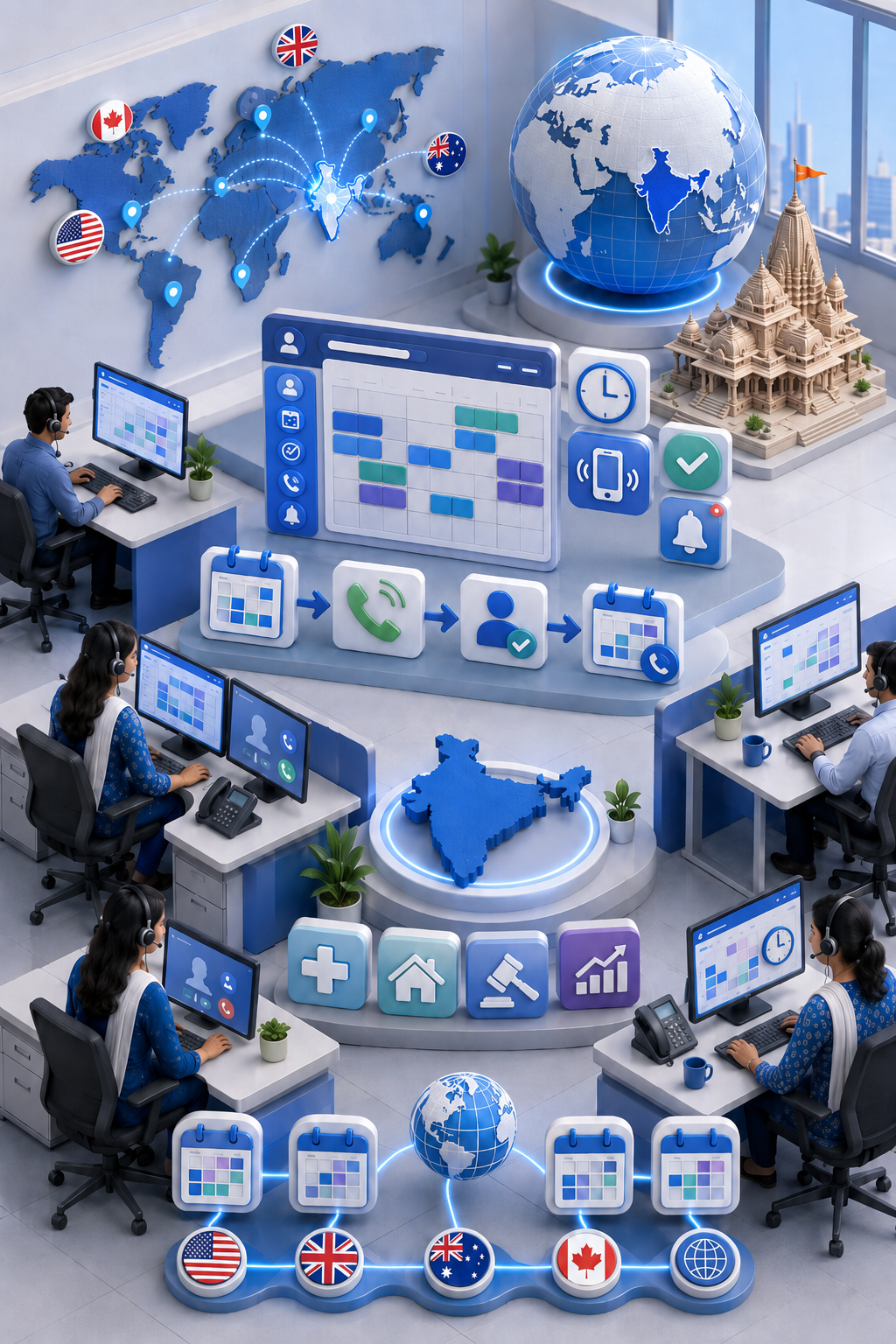 Shri Data Entry Services team working on Appointment Management Services projects
