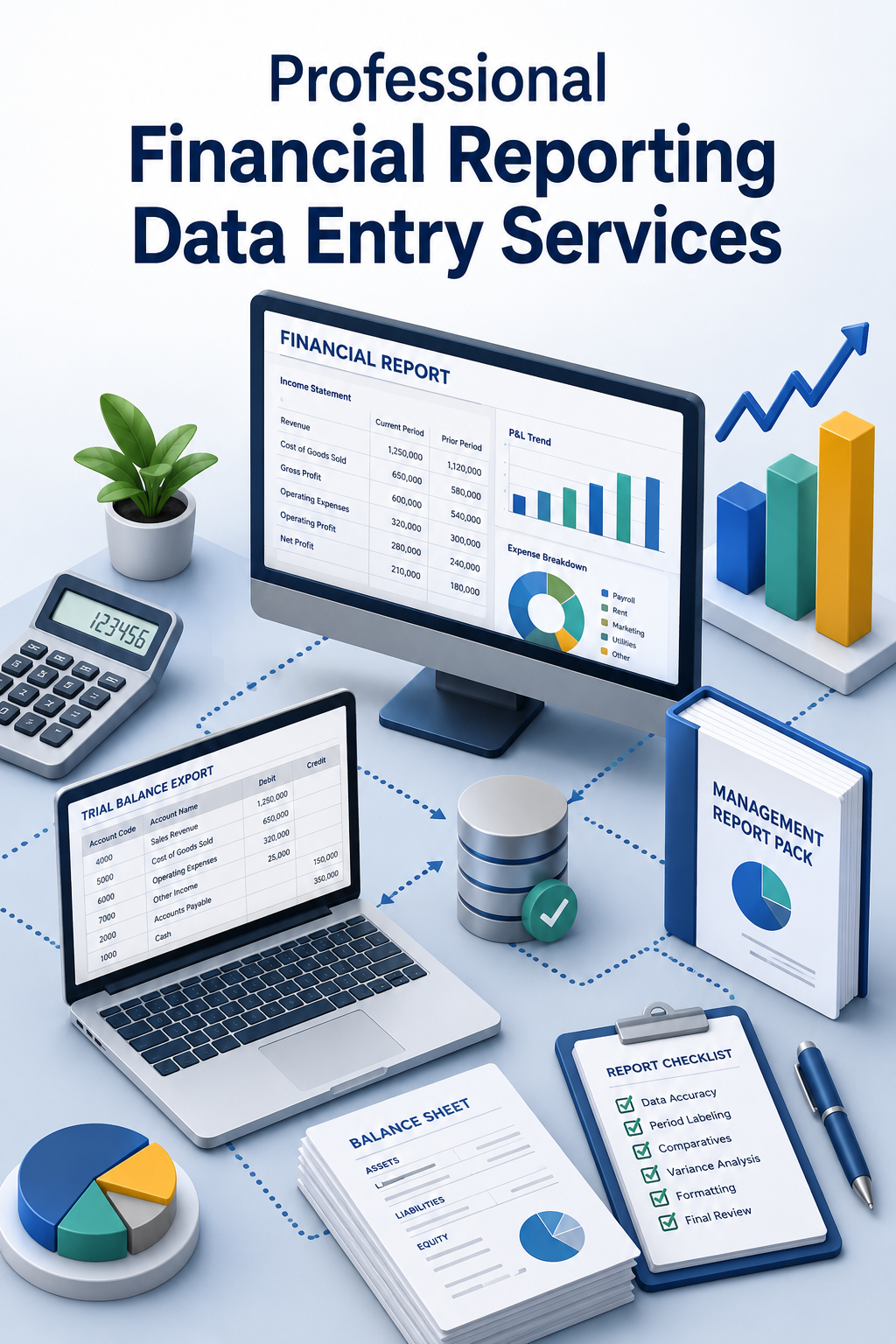 Shri Data Entry Services team working on Financial Reporting Data Entry Services projects
