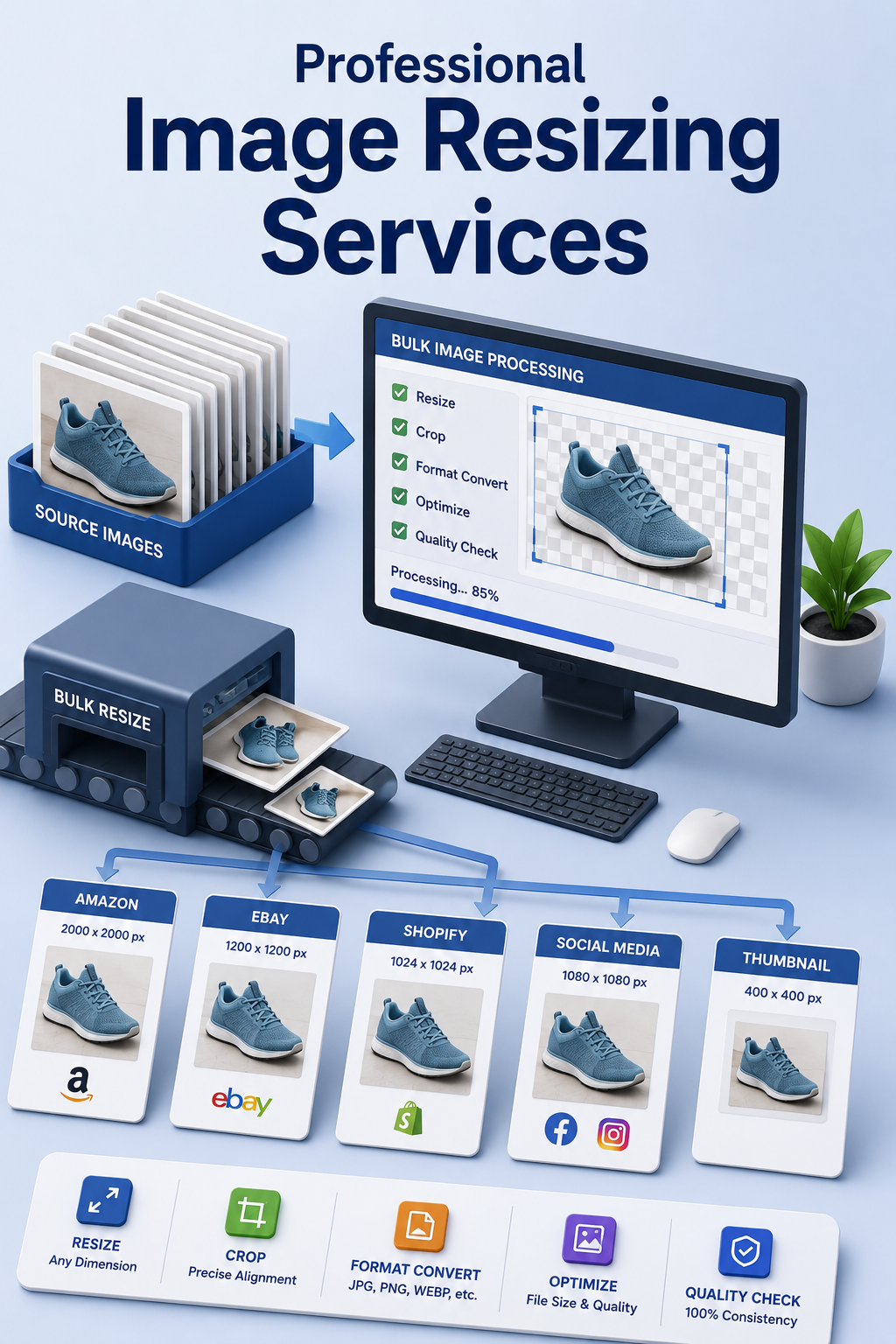 Shri Data Entry Services team working on Image Resizing Services projects