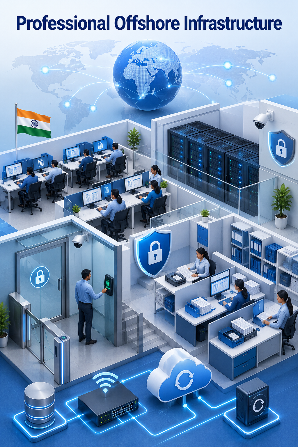 Shri Data Entry Services team working on SDES Infrastructure projects