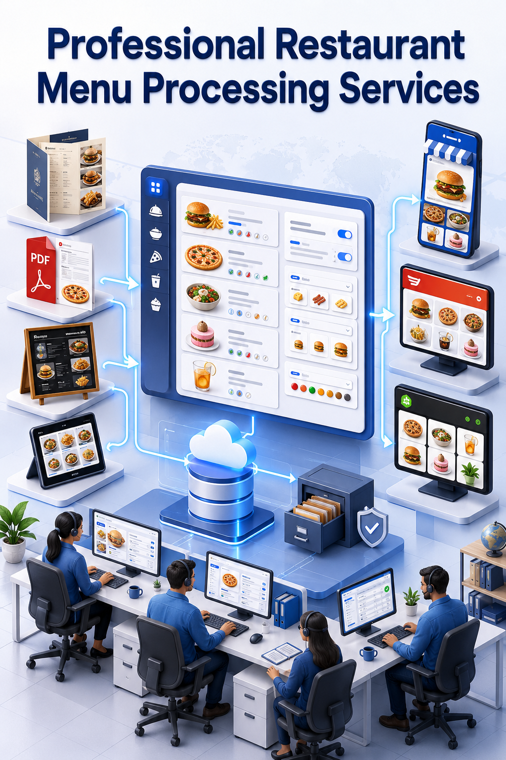 Shri Data Entry Services team working on Restaurant Menu Processing Services projects
