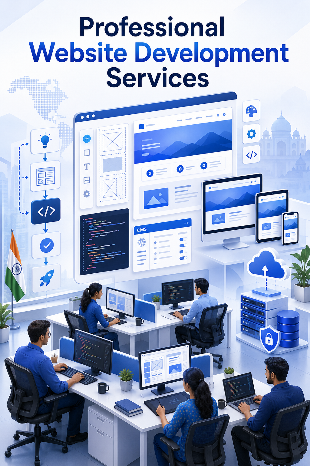 Shri Data Entry Services team working on Website Development Services projects