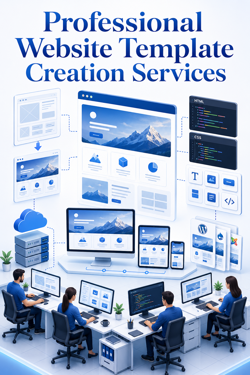 Shri Data Entry Services team working on Website Template Creation Services projects